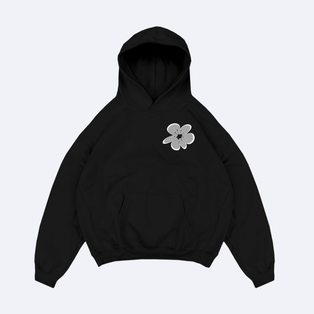 hoodie RÜN negra (Unicamente Diseño Frontal)